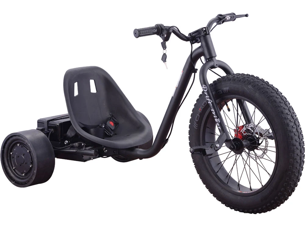36V 900W electric drift trike with rear drift wheels.